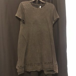 Black t shirt dress with floral cutouts